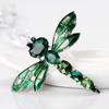 Broche Feminino Elegante Estilo Vintage Libélula Strass Coloridos Forma de Animal Alfinete de Lapela