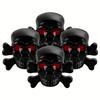 4Pcs Bone Skull Car Tire Valve Caps Dustproof Anti-Theft Air Leak Protection Standard 8V1 Thread Auto Wheel Styling Caps Valve Stems 1