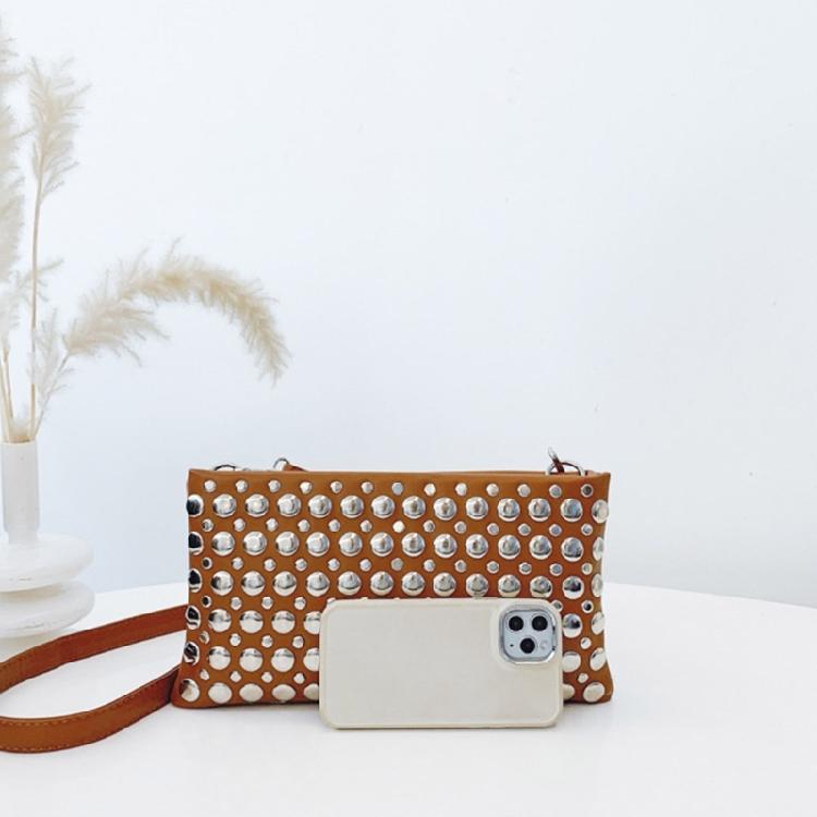 Crossbody Bags for Women Leather Crossbody Purses Punk Rivets Handbags Shoulder Bag Soft Pu Leather Shoulder Bag Gifts