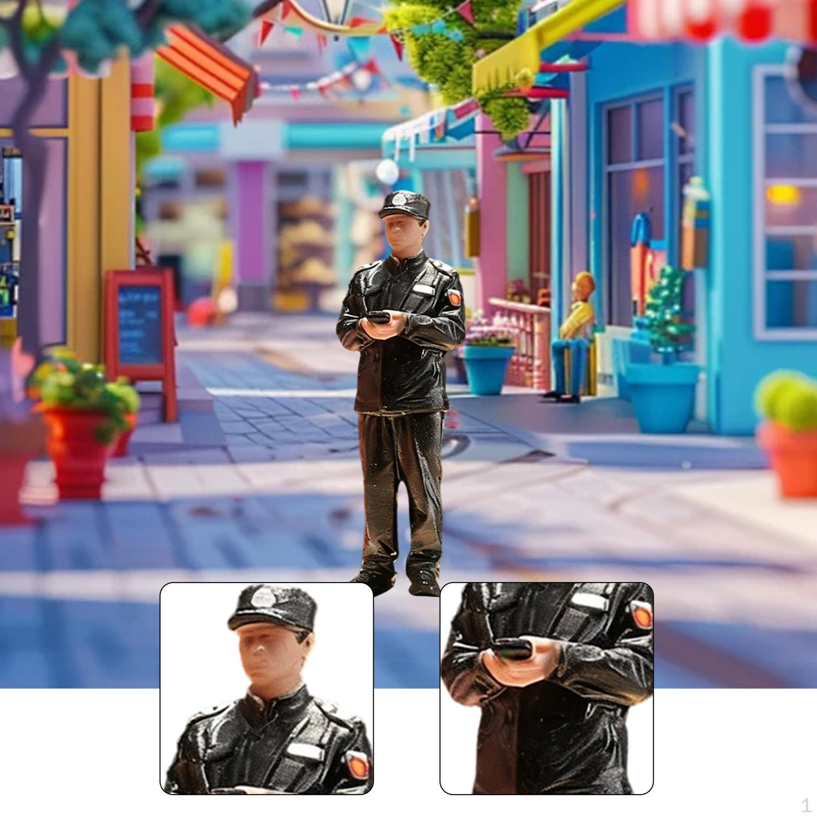 

1:64 Black Suit Security Guard Mini People Realistic Display Decoration Ornament Diorama Man Figure