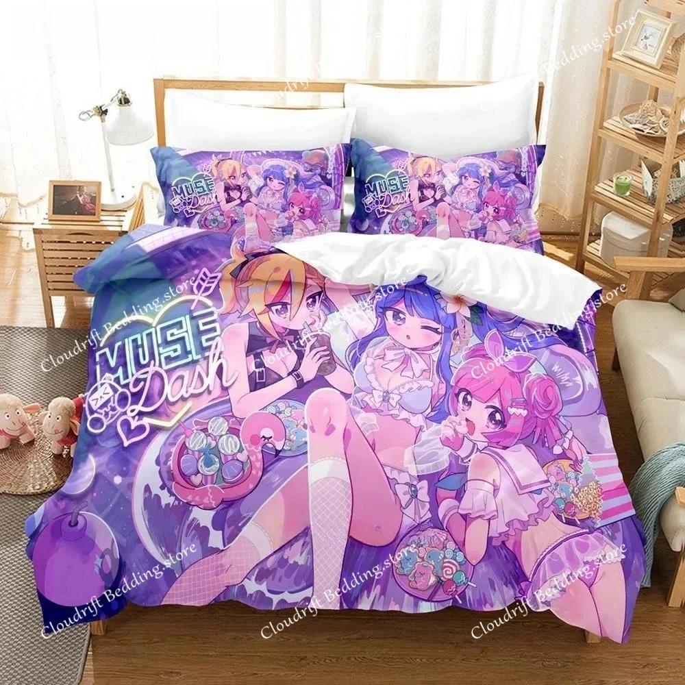 Fashion 3D Print Music Game Muse Dash Bedding Set Single Twin Full Queen King Size Bed Set Adult Kid Bedroom Duvet Cover Sets026