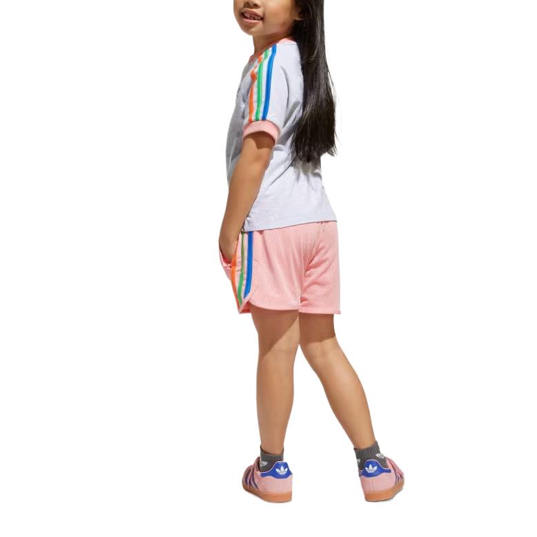 adidas Originals Casual Sportswear TEE SET3 Stripes 2 Piece Set White Pink Children Aged 3 7 Years Old JC5884