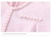 Elegant Spring Pink Beaded Dress - Faux Two-Piece Style