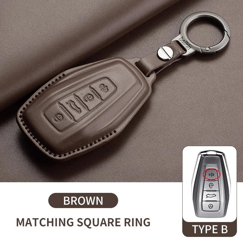 Leather Car Remote Key Case Cover For Geely Emgrand X7 EX7 Coolray 2019 2020 Atlas Boyue NL3 GT GC9 Borui Keyless Key Shell Fob