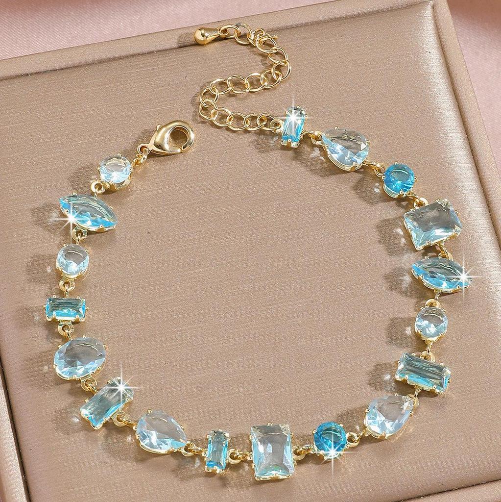 Bracelet Feuille Plaqué Or avec Incrustations de Zircon Hachuré et de Diamant