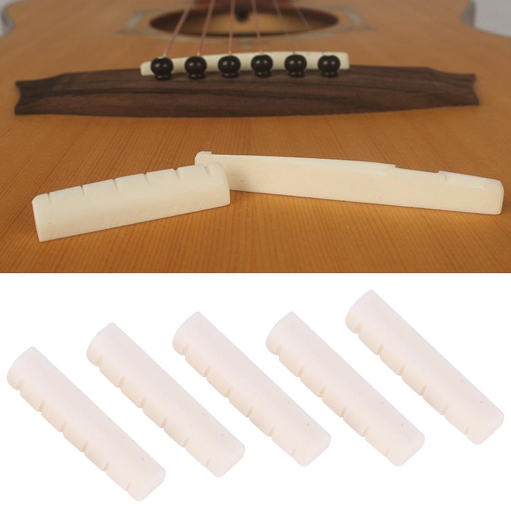 5Pcs Acoustic Wood Guitar Nut Ivory White Cow Bones Musical Instrument Accessories