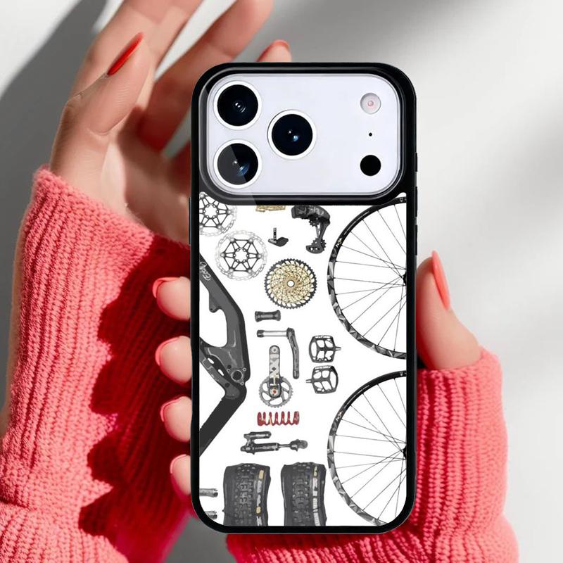 Cycling Heartbeat Bike Phone Case for iPhone 17 16 15 14 13 Pro Max Back Cover for 12 11 Pro Coque