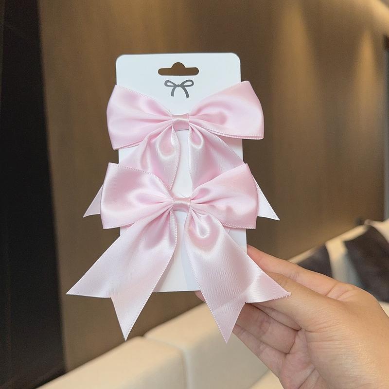 2PCS/LOT Solid Color Ribbon Grosgrain Bows Hair Clip for Kids Girls Hairpins Barrettes Handmade Baby Headwear Hair Accessories