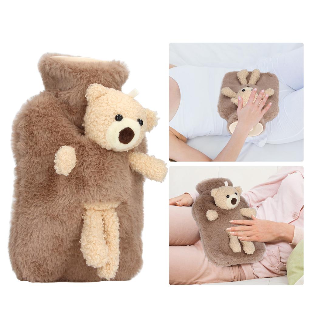 Hot Water Bag Multifunctional 1000ml Capacity Wide Mouth Cute Cartoon Hot Water Bottle for Homes