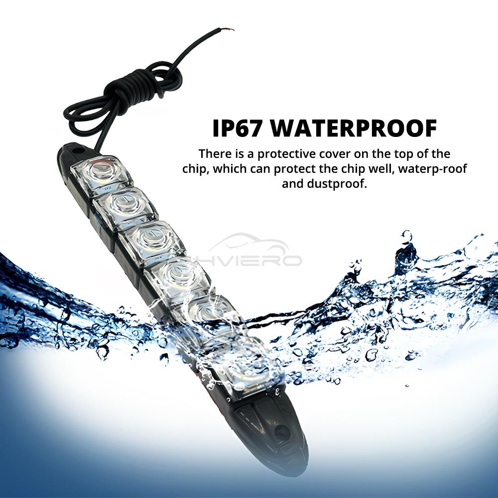 2pcs Auto LED Daytime Running Lights 6led White Waterproof Flexible Turn Signal Fog Lamp Super Bright Car Styling 12v Headlight