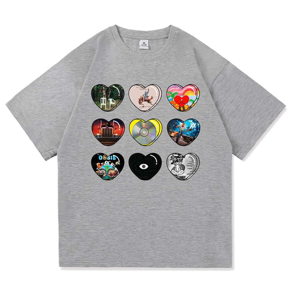 Love 2025 Summer Pure Cotton Men S and Women S 2D Style Graffiti Picture Print Trendy T-shirt Tops with Multiple Styles