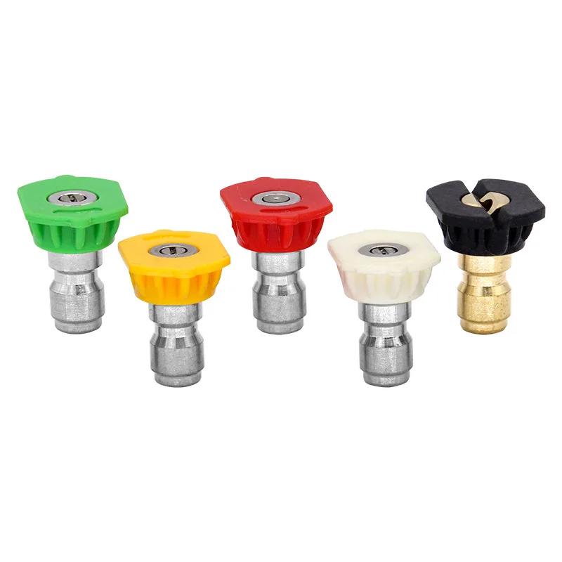

5/7 шт./набор Водяной пистолет-распылитель высокого давления Наконечник из нержавеющей стали с разъемом с отверстием 1,2 мм Насадки для мойки автомобиля 0-40 градусов