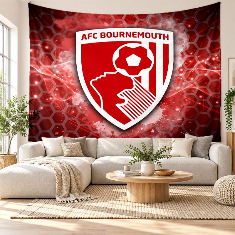 Bournemouth Football Wall Tapestry, Soft Fabric Wall Hanging, Decorative Backdrop For Bedroom Home Wall Art