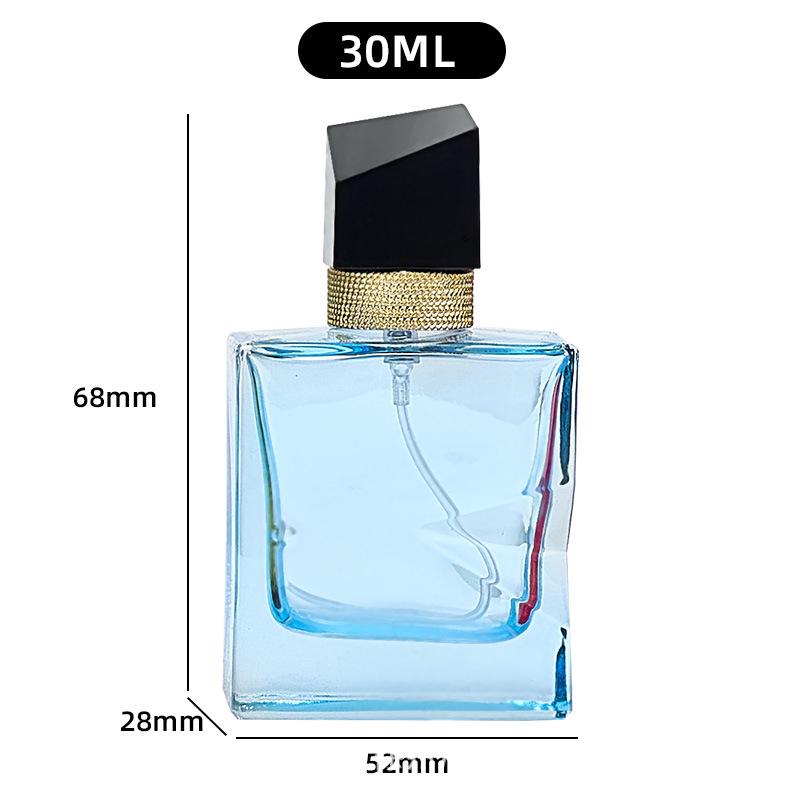 30ml Square Glass Crimp-Top Perfume Bottle with Spray Nozzle