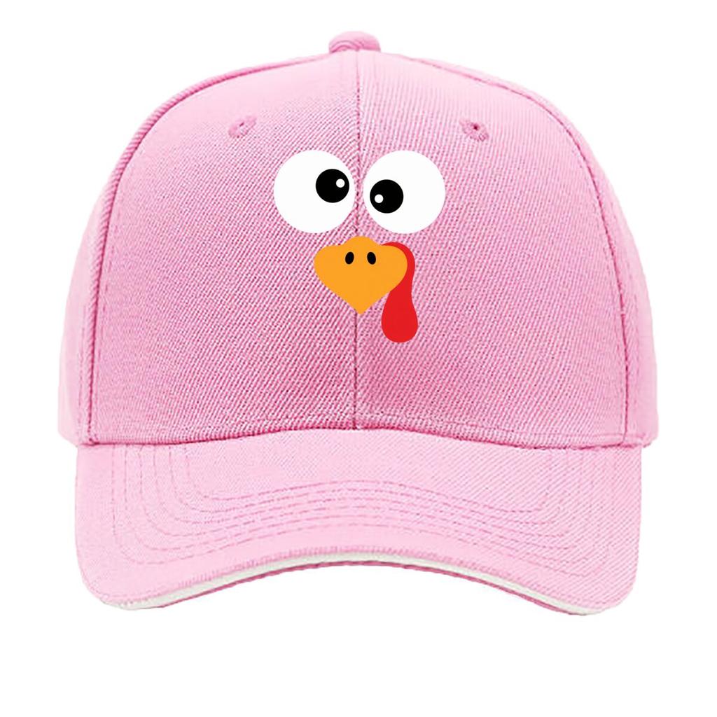 Quirky Turkey Face Cartoon Thanksgiving Graphic Sandwich Baseball Cap Unisex Women Sun Cap Outdoor Workouts Hat