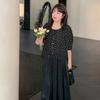 French temperament round neck polka dot shirt summer new niche shoulder sleeves thin cool top 261518