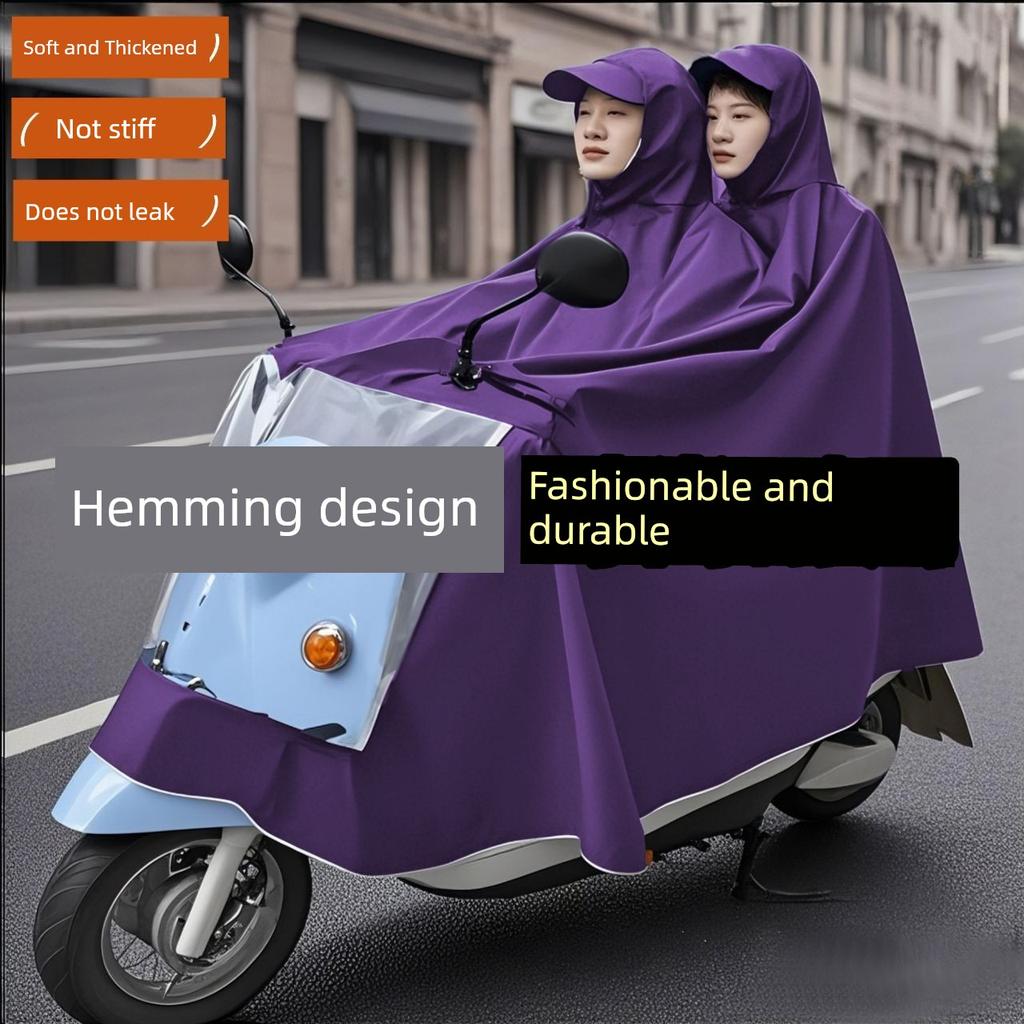 Authentic Selected Fabric Oxford Cloth Face Shield and Face Protector for Electric Vehicles, Rainproof and Waterproof, with Rear Rain Poncho and