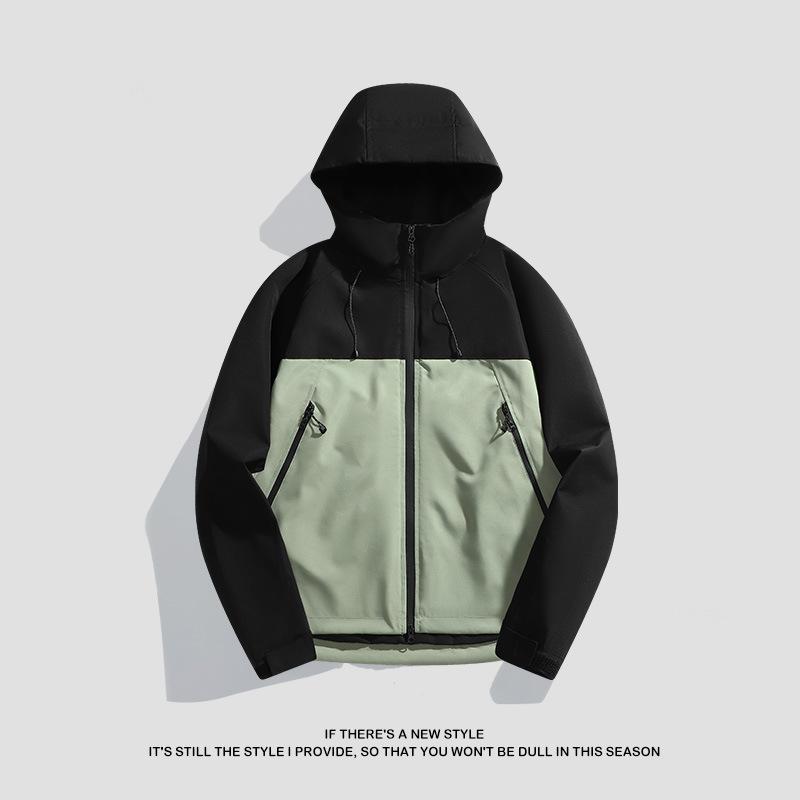 Minimalist Punching Jacket Men and Women Outdoor Windproof Waterproof Hooded Mountaineering Clothing Spring and Autumn Single Punch Jacket Jacket