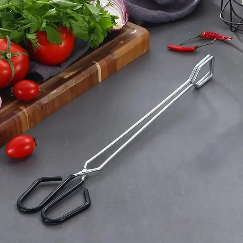 Outdoor-Kohlenklemme, Eisen verlängerte Kohlenklemme tragbare Grillkohlenklemme Feuerzange Edelstahl lange Zange Feuerzange
