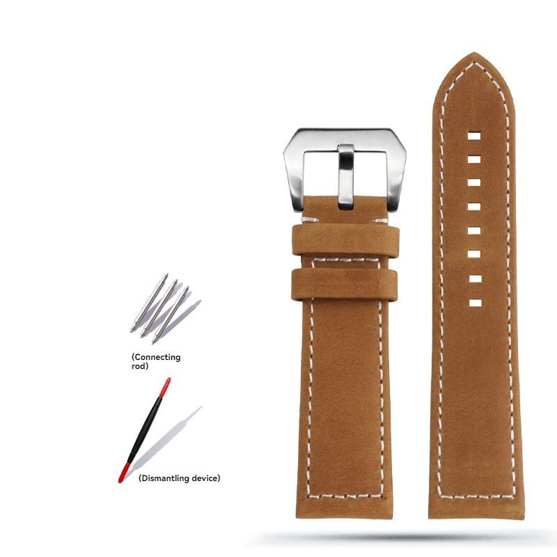 23mm Vintage řemínek pro Zenith Pilot 29.2430 Bronzový řemínek z hovězí kůže pro letce Retro matný pásek Náhradní náramek Černý Hnědý