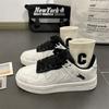 Wind retro black silk skateboard shoes men's niche design sense sports and leisure shoes trendy versatile couple shoes