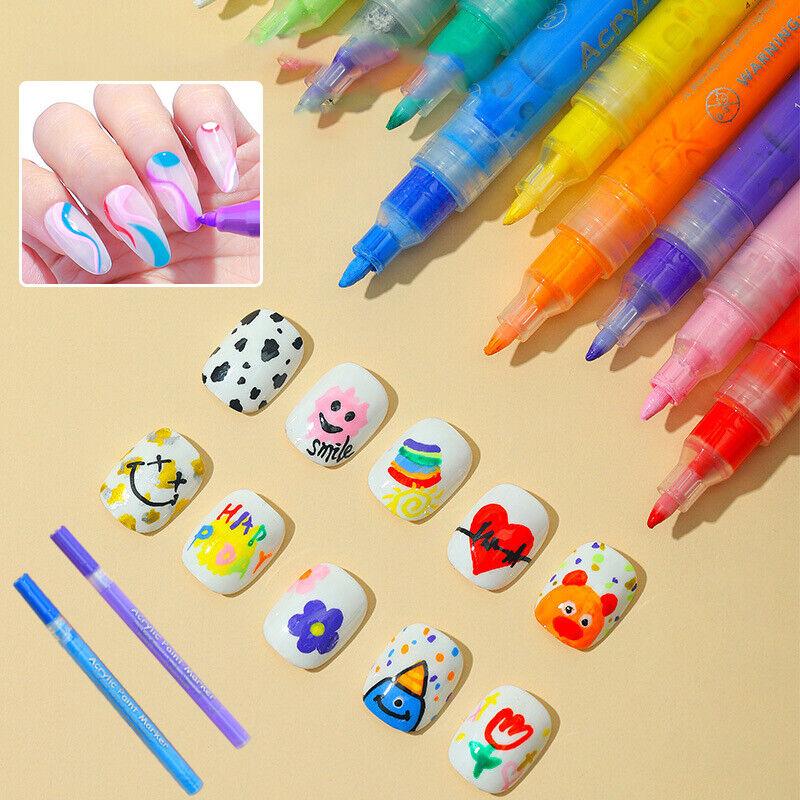Nail Art Graffiti Pen UV Gel Polish Wodoodporny Rysunek Malowanie Liner Bru ~ *