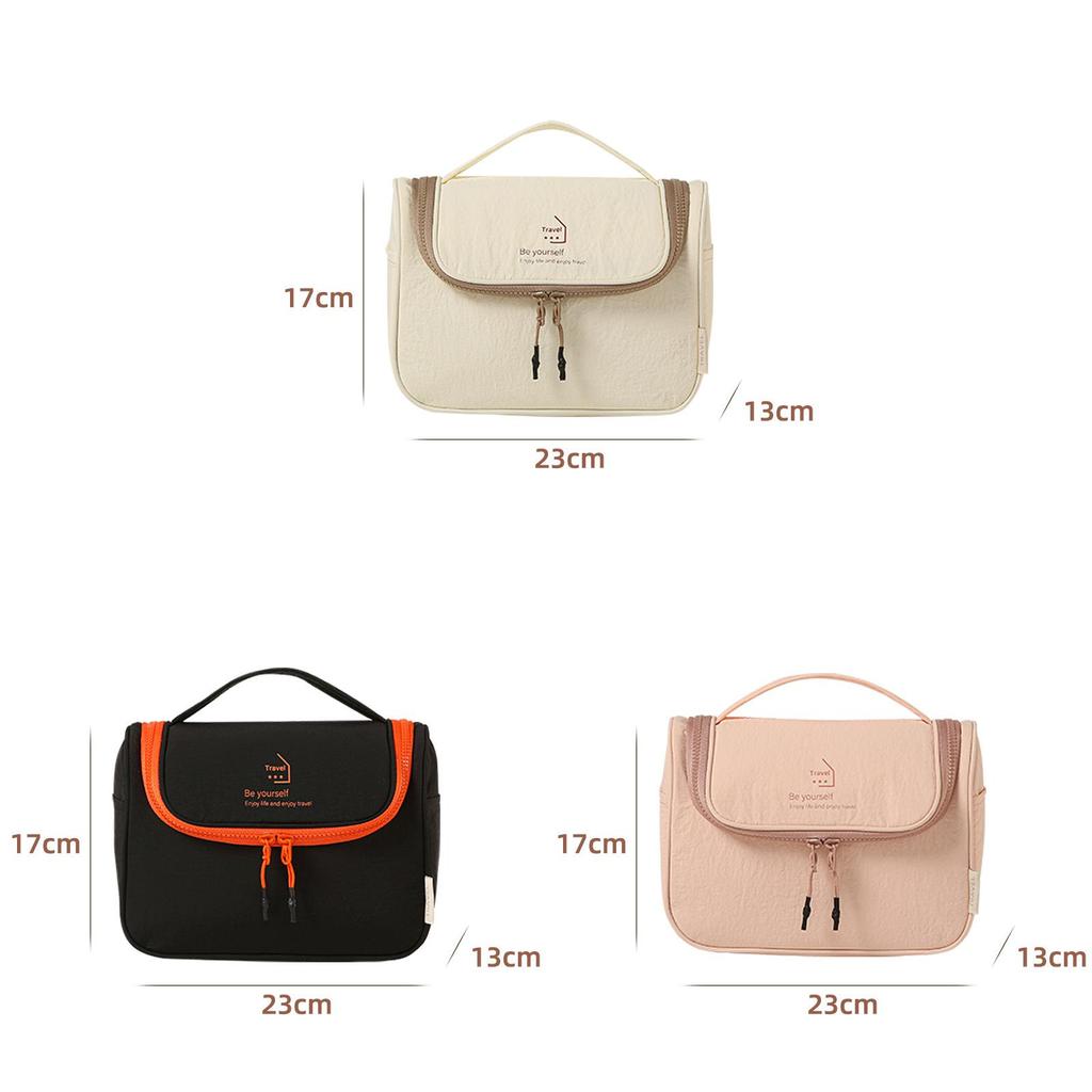 Makeup Bag With Hook And Waterresistant Nylon For Travel And Storage