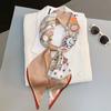 Vintage Horse Print Long Hair Band Ribbon For Women Silk Hair Accessories  Trend Girl Bow Scarf Headband Hair Tie