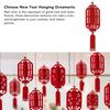 6pcs Chinese New Year Traditional Hanging Ornaments Spring Festival Pendant Decoration Non Woven Fabrics Lantern For Mall Home