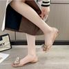 New schoolgirl fashion sandals trendy shiny pieces jelly shoes women's summer crystal flat bottom fish mouth transparent outer wear