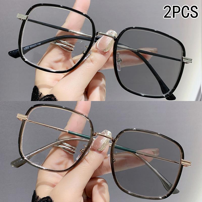 1PCS Color-changing Anti-blue Light Glasses Large Frame Fashion High-end Sense For Men Women Myopia Glasses 2302