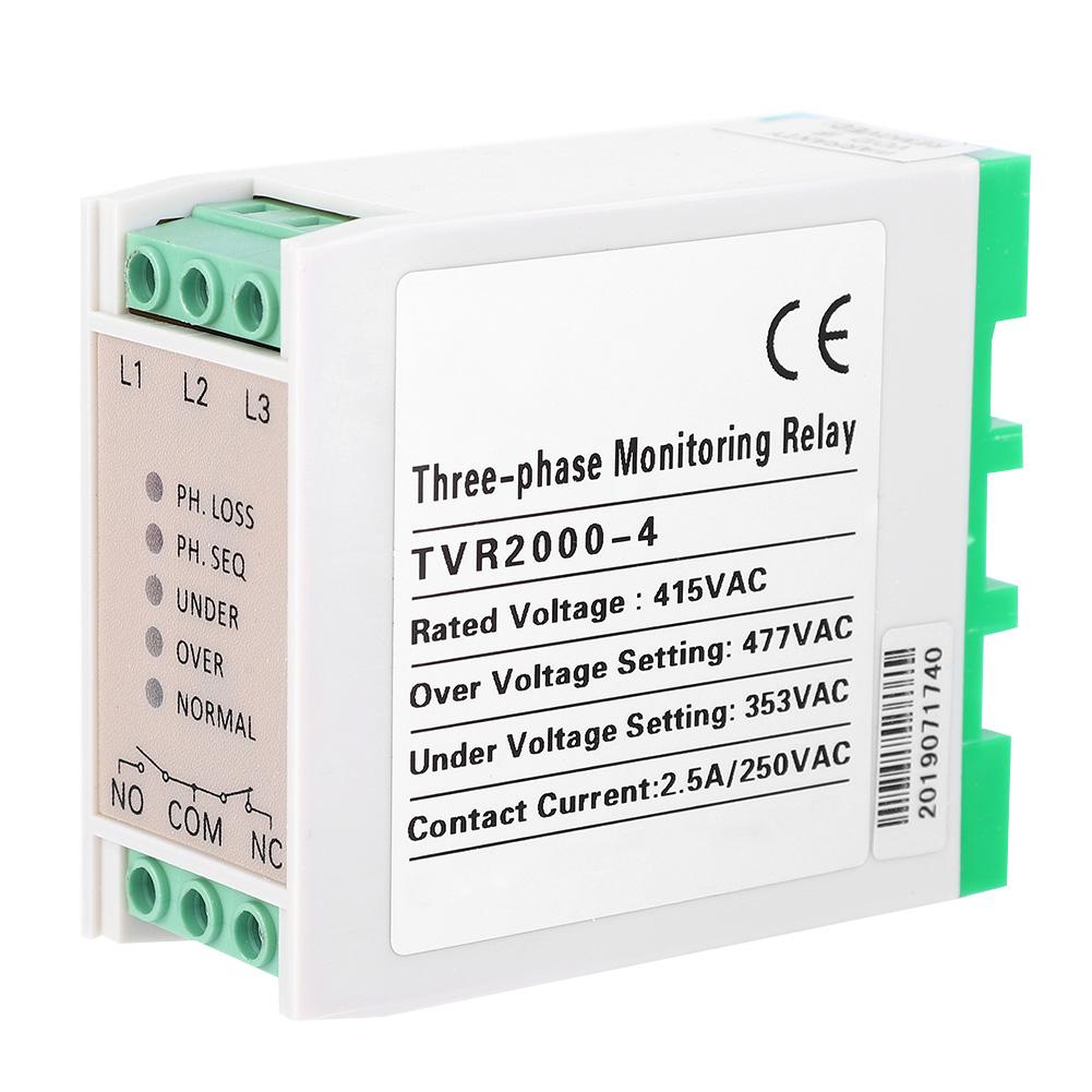 Over & Under Voltage Failure Phase Sequence Protector 3 Phase Power Supply Monitor Relay 415VAC