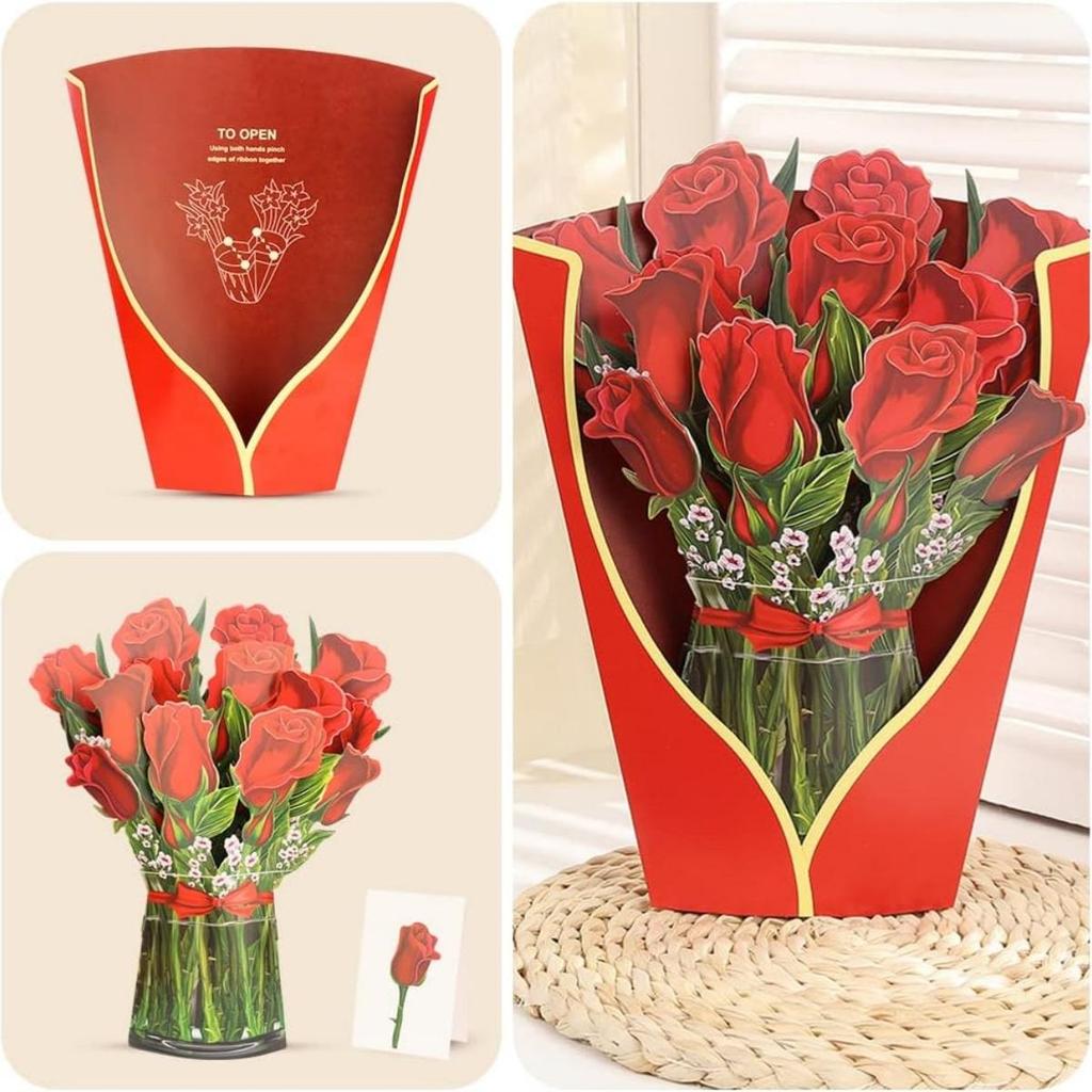 Pop-Up Boeket Papieren Bloemkaarten Groet 3D Popup Zegen Kaart Om Vast Te Houden Voor Moederdag & Uniek Cadeau Voor Vrouw Ouder & Leraar