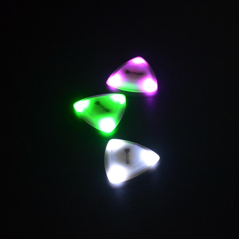 LED Glow Triangle Bass Guitar Picks - Glitter & Tactile Design for Night Play