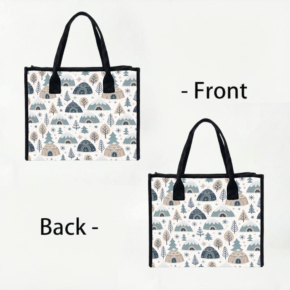 Winter Pattern Tote Bag for Daily Use