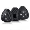 Carbon Fiber For Toyota Corolla Vios Camry Yaris Rav4 Hilux Cruiser Fortuner Auto Key Shell Fob Holder Bag Car Key Case Cover