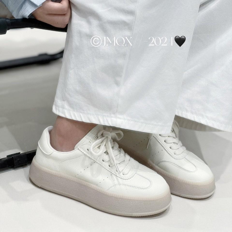 

Школа начинается с подготовки~ желеобразные белые туфли на мягкой подошве 2025 ранняя осень новая немецкая тренировочная обувь для отдыха и спорта на плоской подошве на шнуровке одинарная обувь 39 бежевый