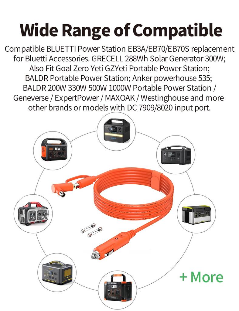 Tonton Cigarette Lighter Socket DC7909 DC8020 Car Cigarette Igniter Cable 7.9x0.9mm/8.0x2.0mm Car Charger