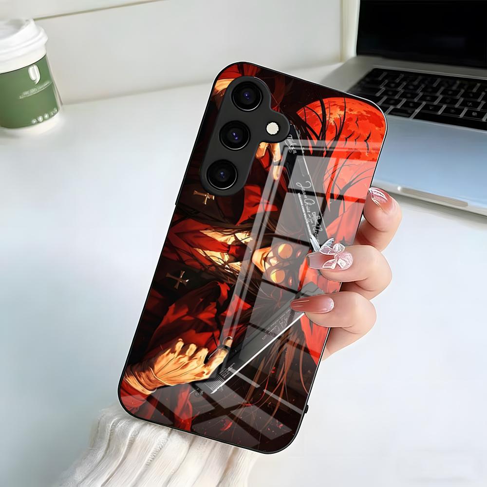 A-Alucard Hellsing Anime Phone Case For Samsung S26 S25 Plus S20 S20 Plus S22 Ultra S23 FE S21 Plus S21 Ultra Glass Cover Samsung S24 Ultra