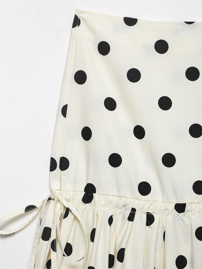 2026 Polka Dot Crop Top & Midi Skirt Set for Women