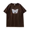 Butterfly Short-sleeved T-shirt Women's Summer New Design Sense Niche French Sweet Top Korean Chic Pure Cotton Half-sleeve