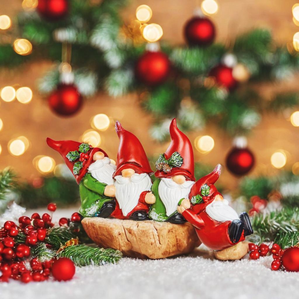 Father Christmas Resin Ornament Christmas Gnomes Four Dwarfs Christmas Holiday Party Decorations