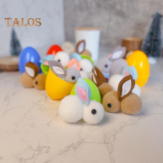 Pre-filled Easter Eggs Openable Egg with Plush Bunny Inside Mini Colorful Bunny In Egg for Kids Easter Egg Hunt Easter Basket Stuffers