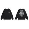 Unisex Oversized Crewneck Fleece-Lined Cotton Sweatshirt With Dice Letter Print Winter Casual Wear