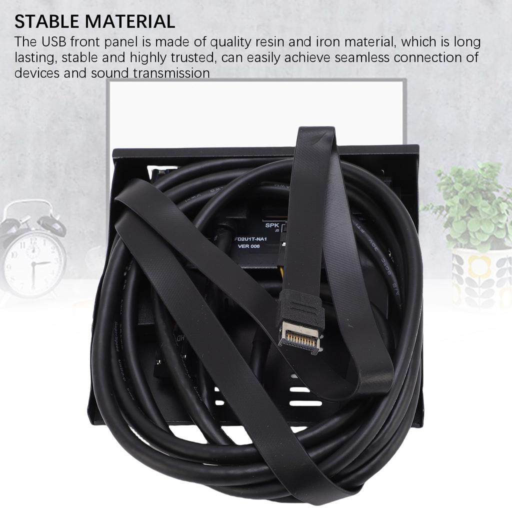 USB Front Panel Hub 3.2 Floppy Drive Bit 10Gbps 3.5in 19pin To USB3.0 2 USB3.0 TYPE C HD Sound for PC Computer