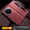 LANGSIDI for Magsafe Leather Smart Flip Phone Case for Vivo X Fold 5 Fold5 Luxury Magnetic Book Back Cover