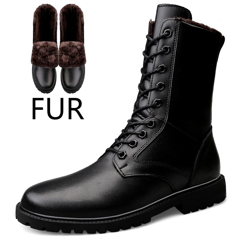 

Мотоциклетные ботинки из натуральной кожи Мужская обувь Теплые водонепроницаемые кожаные ботинки Роскошные средние ботинки Обувь Модные мужские трендовые ботинки 50