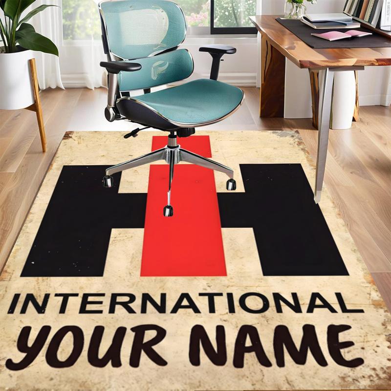 Farmall International Harvester Design Area Rug Personalized Name- Non-Slip, Soft & Cozy Floor Mat for Living Room, Office - Indoor/Outdoor Carpet