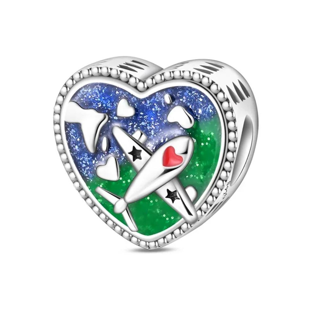 

925 Silver Unicorn Pendant Noctilucent Charm Bead DIY Princess Bracelet Colorful Jewelry Gift for Women