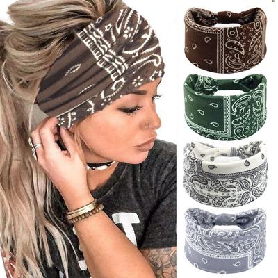 Elastisches, breites Baumwoll-Stretch-Stirnband, Turban-Kopfbedeckung, Damen-Kopftuch, neues gestreiftes Stoff-Stirnband